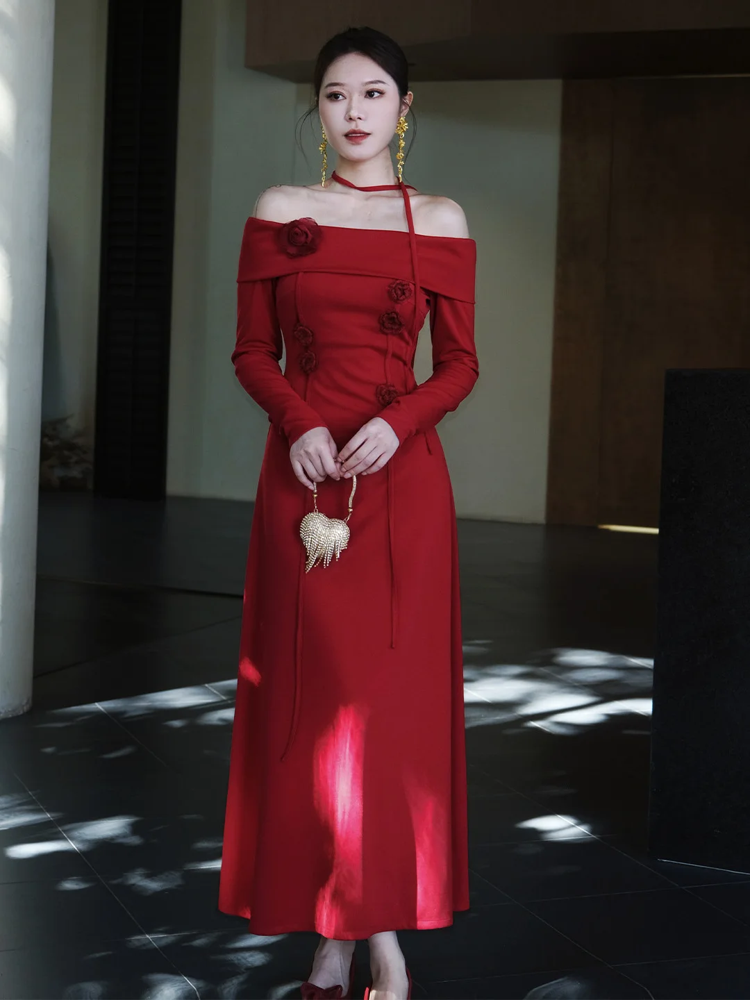 Retro Red One-oulder Long Sve Dr Women Slimming Ele Dr Deer And Roses Long Dr for Wedding Date Cany Dinner
Retro Red One-oulder Long Sve Dr Women Slimming Ele Dr Deer And Roses Long Dr for Wedding Date Cany Dinner