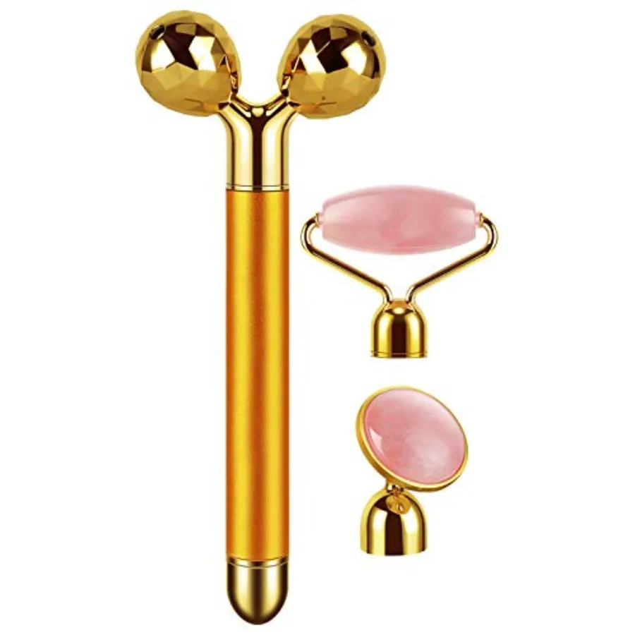 3-IN-1 Electric Jade Roller 3D Roller Facial Roller and Face Massager, Gold
3-IN-1 Electric Jade Roller 3D Roller Facial Roller and Face Massager, Gold