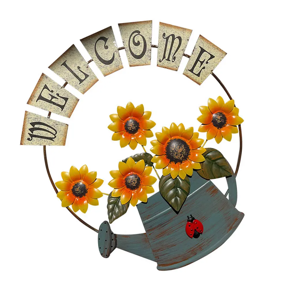 Iron Sunflower Welcome Sign Hanging Door Plaque Material Vintage Garden Living Room Cafe Shop Bar Club Entrance Decor
Iron Sunflower Welcome Sign Hanging Door Plaque Material Vintage Garden Living Room Cafe Shop Bar Club Entrance Decor