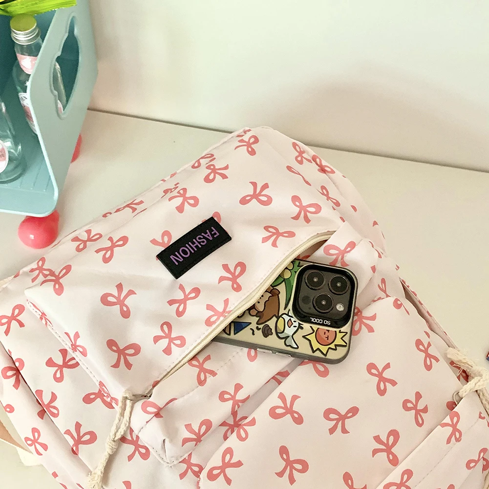 Bow Print School Backpack Preppy Travel Daypack College Backpack for Teen Girls
Bow Print School Backpack Preppy Travel Daypack College Backpack for Teen Girls