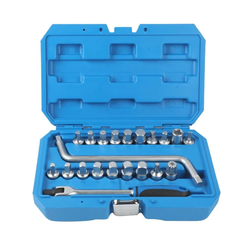 3/8 Inch Drive Oil Drain Plug Removal Tool Set Square Hexagon Socket Kit Oil Pan Screw Nut Adaptor for Automotive Car Repair
3/8 Inch Drive Oil Drain Plug Removal Tool Set Square Hexagon Socket Kit Oil Pan Screw Nut Adaptor for Automotive Car Repair
