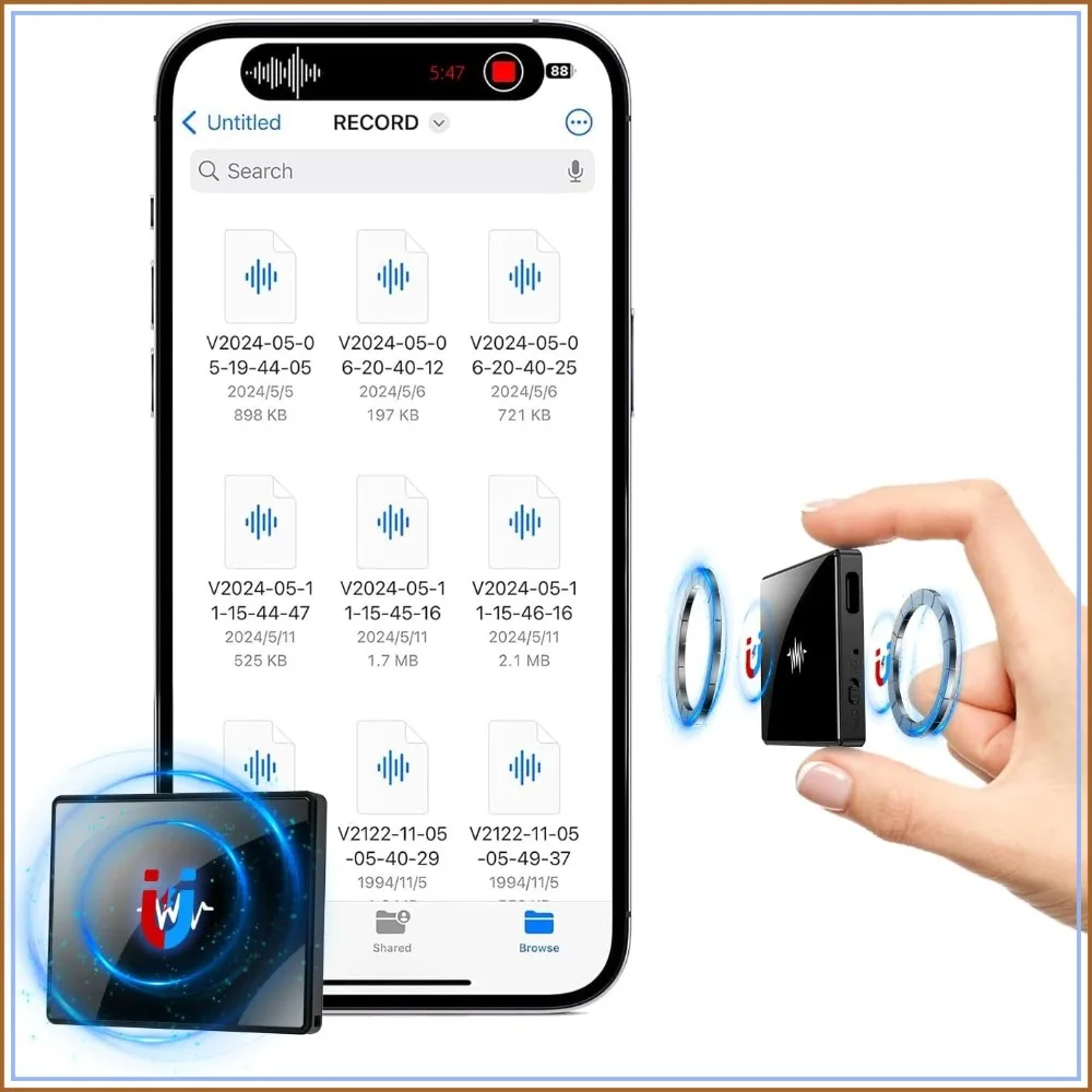128GB 2-Sides Magnetic Voice Recorder with AI Noise Cancellation, Voice Activated, 90 Days Storage, MP3 Format for Meetings
128GB 2-Sides Magnetic Voice Recorder with AI Noise Cancellation, Voice Activated, 90 Days Storage, MP3 Format for Meetings