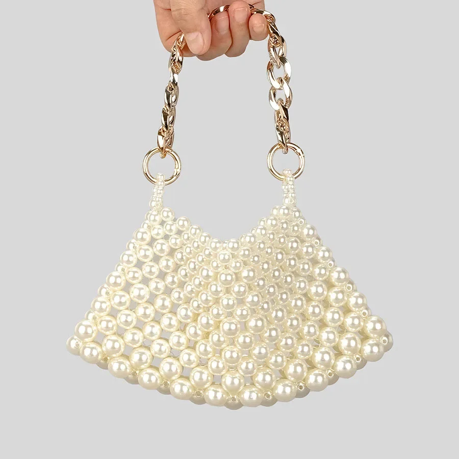Fashion Hollow Pearls Women Handbags Metal Chains Beading Shoulder Bag Elegant Summer Crossbody Bags Small Tote Female Purses
Fashion Hollow Pearls Women Handbags Metal Chains Beading Shoulder Bag Elegant Summer Crossbody Bags Small Tote Female Purses