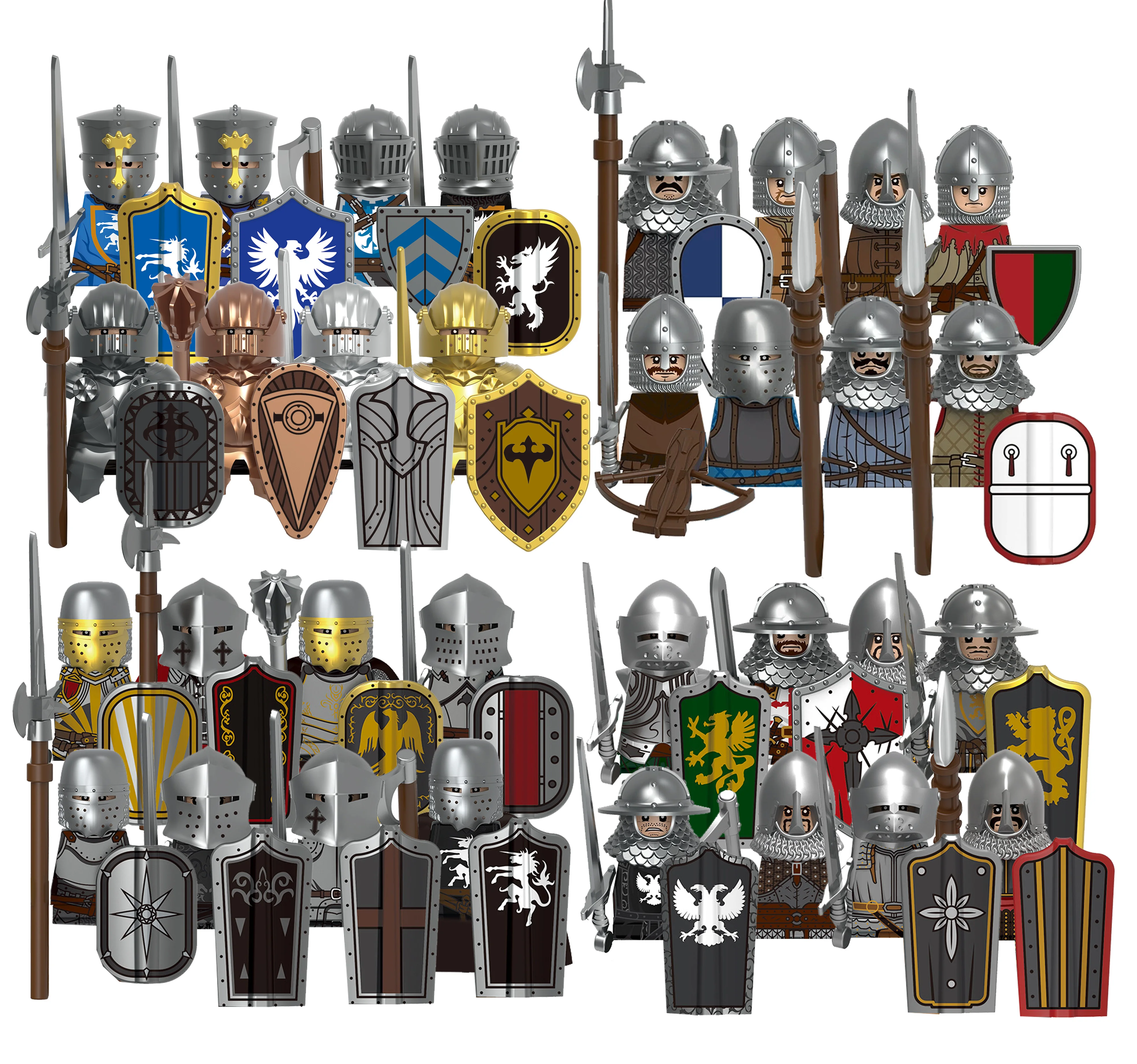 MOC Knights Lancer Figures Building Blocks Medieval Army Soldiers Shields Spear Sword Weapons Forward Warrior Archer Bricks Toys
MOC Knights Lancer Figures Building Blocks Medieval Army Soldiers Shields Spear Sword Weapons Forward Warrior Archer Bricks Toys