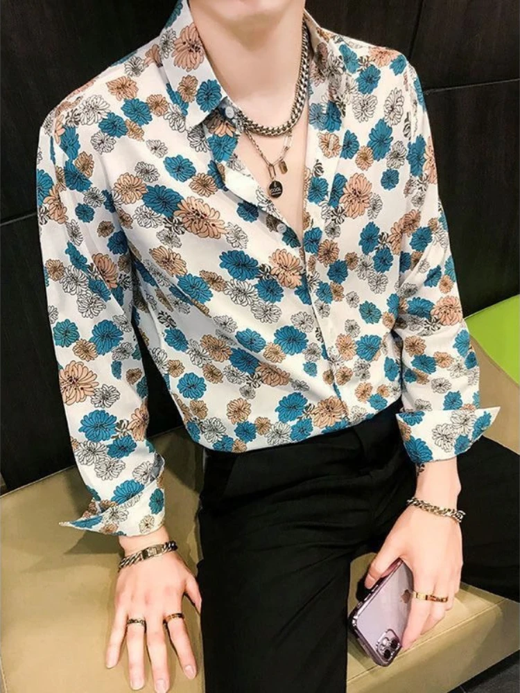 Men's Long Sleeve Thin Korean Style Slim Fit Shirt Chrysanthemum Floral Print Trendy Personality Cool Stylish Retro Casual
Men's Long Sleeve Thin Korean Style Slim Fit Shirt Chrysanthemum Floral Print Trendy Personality Cool Stylish Retro Casual