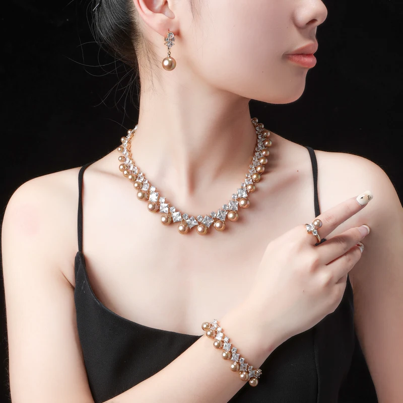 Fashionable and versatile wedding jewelry, pearl necklace, earring set, elegant women's collarbone chain, tassel earrings
Fashionable and versatile wedding jewelry, pearl necklace, earring set, elegant women's collarbone chain, tassel earrings