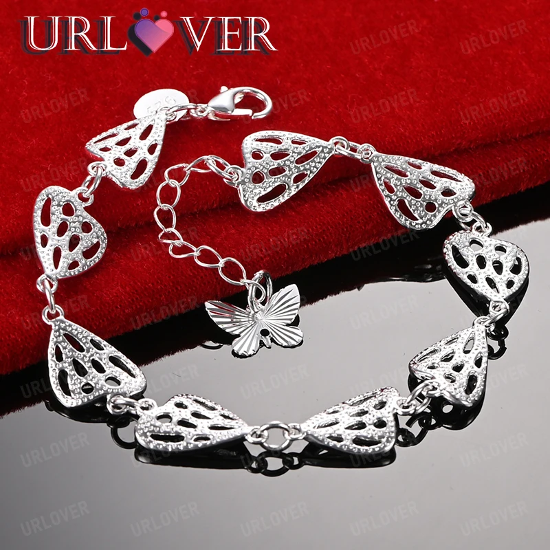 925 Sterling Silver Hollow Heart Butterfly Wing Chain Bracelet Pretty Jewelry For Lady Party Birthday Wedding Accessories Gift
925 Sterling Silver Hollow Heart Butterfly Wing Chain Bracelet Pretty Jewelry For Lady Party Birthday Wedding Accessories Gift