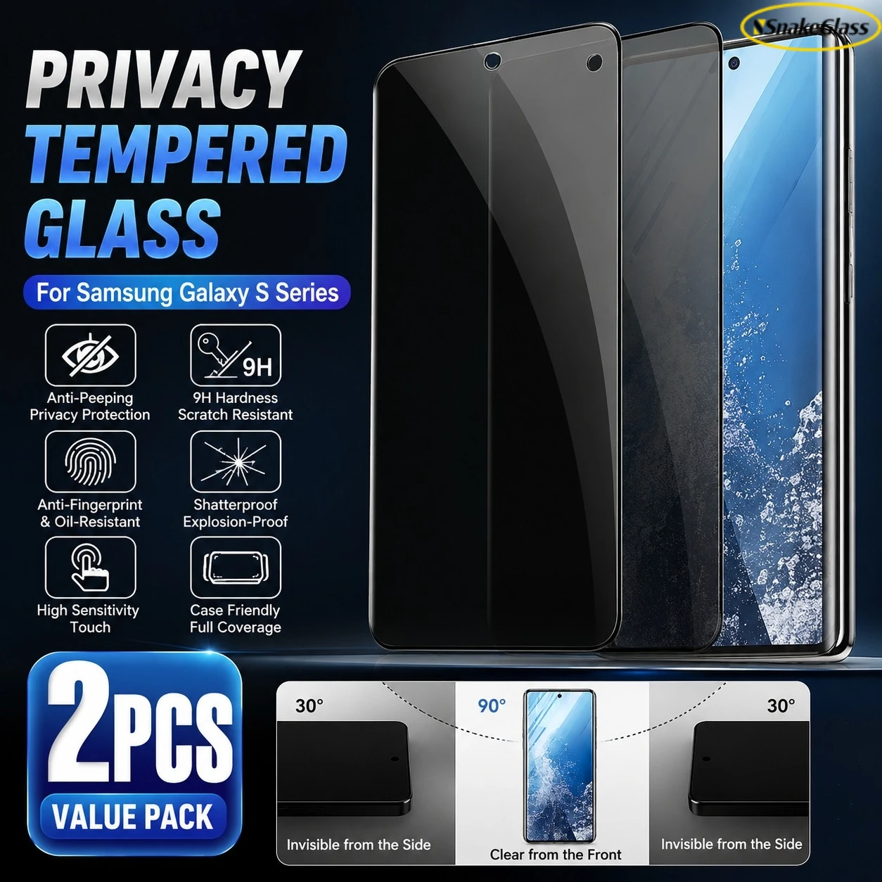 2PCS Privacy Screen Protector for Samsung Galaxy S26 Ultra S25 S24+ S23FE S22Ultra S21 9H Hardness Smooth Touch Fingerprint Safe
2PCS Privacy Screen Protector for Samsung Galaxy S26 Ultra S25 S24+ S23FE S22Ultra S21 9H Hardness Smooth Touch Fingerprint Safe
