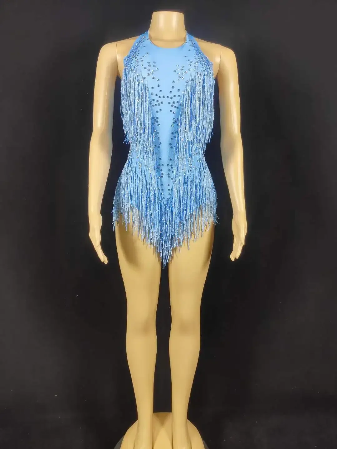 Sky Blue Women Fringe Rhinestone Latin Dance Stage Bodysuits Performance Birthday Queen Outfit
Sky Blue Women Fringe Rhinestone Latin Dance Stage Bodysuits Performance Birthday Queen Outfit