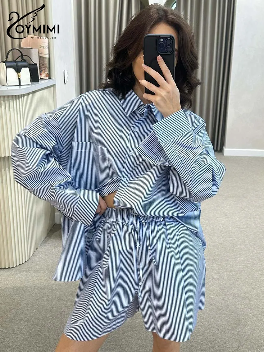 Oymimi Elegant Blue Print 2 Piece Sets Woman Outfit Fashion Long Sleeve Pockets Single Breasted Shirt And Drawstring Shorts Set
Oymimi Elegant Blue Print 2 Piece Sets Woman Outfit Fashion Long Sleeve Pockets Single Breasted Shirt And Drawstring Shorts Set