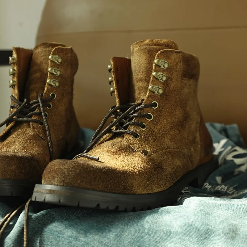 American Retro Sewn Handmade Work Boots Men's Shoes Genuine Leather Breathable Western Desert Boots Male Motorcycle Boots
American Retro Sewn Handmade Work Boots Men's Shoes Genuine Leather Breathable Western Desert Boots Male Motorcycle Boots