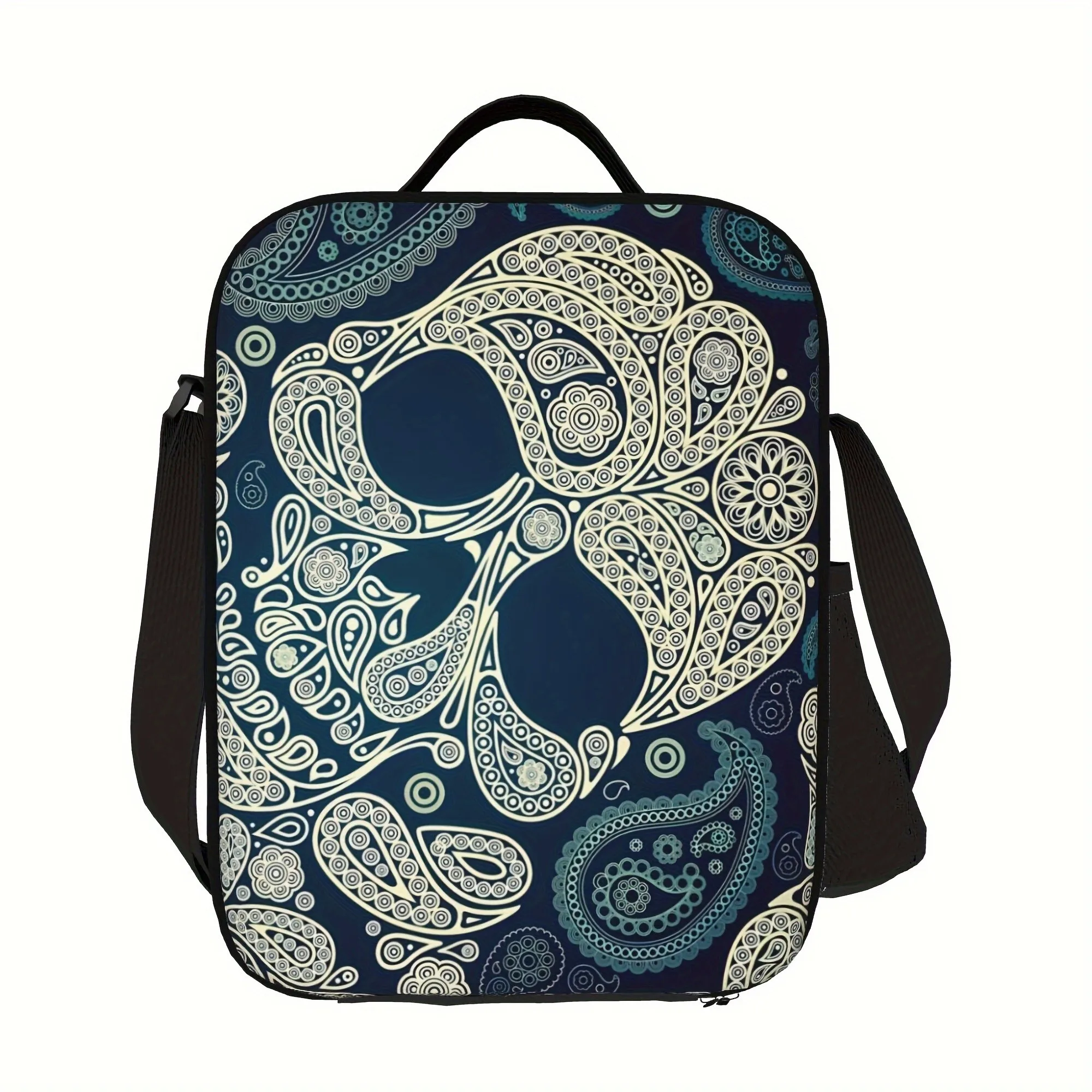 Paisley Skull Print Insulated Lunch Bag Portable Reusable Cooler Tote for Office Outdoor Travel
Paisley Skull Print Insulated Lunch Bag Portable Reusable Cooler Tote for Office Outdoor Travel