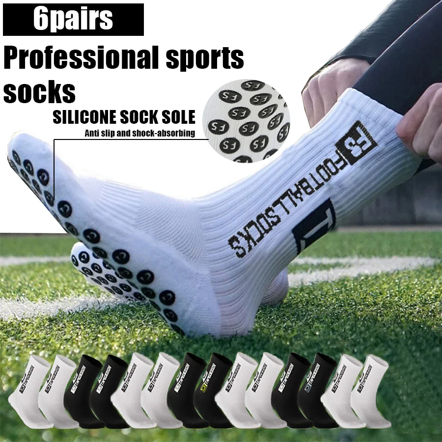 6 Pairs Professional Anti Slip Socks for Men Women Ideal for Football Basketball Baseball Rugby Soccer Cycling Running Hiking
6 Pairs Professional Anti Slip Socks for Men Women Ideal for Football Basketball Baseball Rugby Soccer Cycling Running Hiking