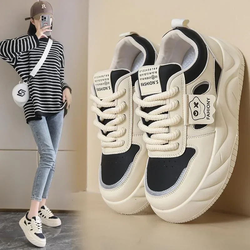 Women Platform Sneakers Spring New Lace Up Flat Sneakers Soft Soled Non Slip Running Shoes Female Thick Soled Casual Board Shoes
Women Platform Sneakers Spring New Lace Up Flat Sneakers Soft Soled Non Slip Running Shoes Female Thick Soled Casual Board Shoes