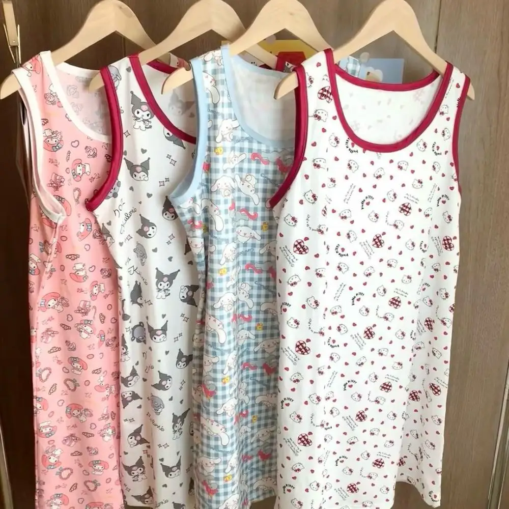 Cute Nightdress Hello Kitty My Melody Sanrios Kuromi Pajamas Skirt Cartoon Summer Sleeveless Tank Top Skirt Anime Homewear Girl
Cute Nightdress Hello Kitty My Melody Sanrios Kuromi Pajamas Skirt Cartoon Summer Sleeveless Tank Top Skirt Anime Homewear Girl