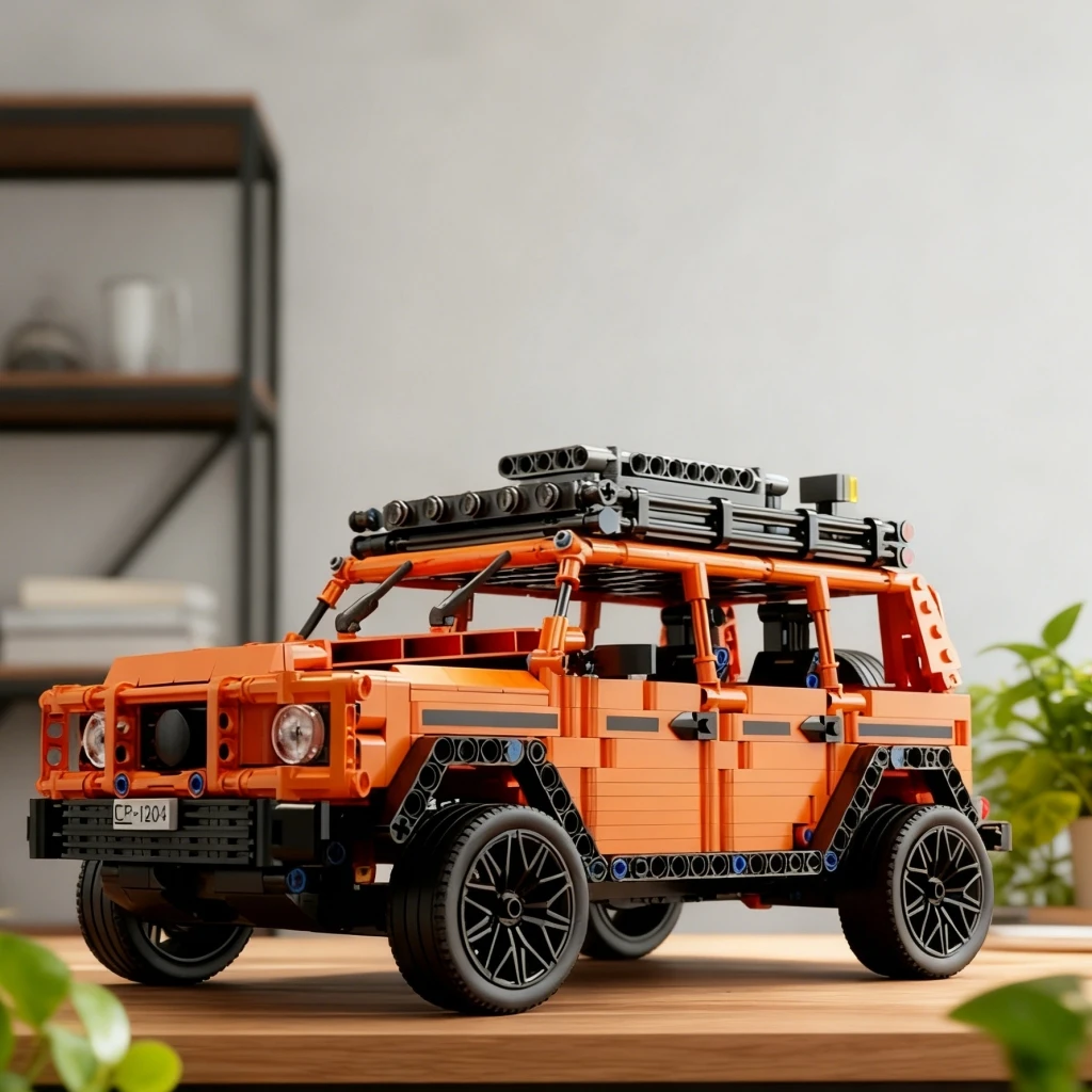 1000+ pieces of orange off-road vehicle assembly toy set, city vehicle series, ABS plastic building blocks.
1000+ pieces of orange off-road vehicle assembly toy set, city vehicle series, ABS plastic building blocks.