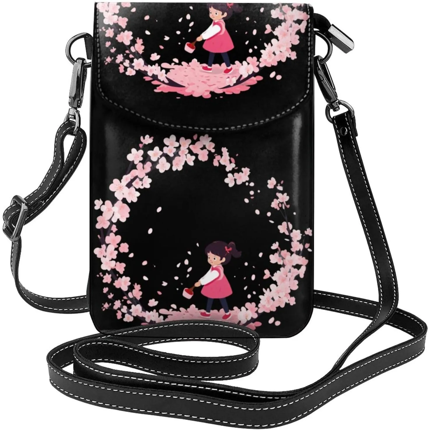 Little girl picking cherry blossoms Printed Ladies' mobile phone with leather foreskin, crossbody flip cover, small adjustable
Little girl picking cherry blossoms Printed Ladies' mobile phone with leather foreskin, crossbody flip cover, small adjustable