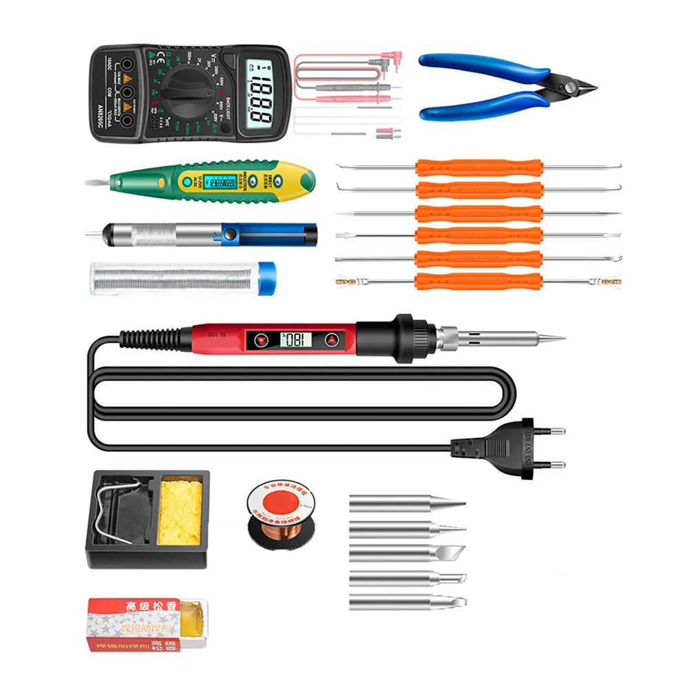1 Set Soldering Iron Kit Adjustable Temperature Ceramic Heating Repair Tool For Electronics Welding Training Eu Plug Soldering
1 Set Soldering Iron Kit Adjustable Temperature Ceramic Heating Repair Tool For Electronics Welding Training Eu Plug Soldering