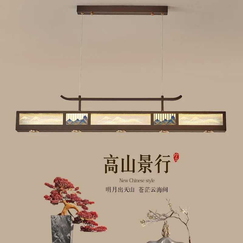 New Chinese style LED dining room chandelier rectangular Chinese style living room Zen simple bar counter study landscape
New Chinese style LED dining room chandelier rectangular Chinese style living room Zen simple bar counter study landscape
