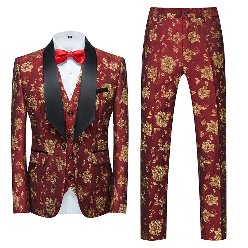 Spring Autumn New Fashion Men's Casual Trendy Slim 3 Pieces of Suit Sets Printed Turn-down Collar Blazers Pants Waistcoat Male
Spring Autumn New Fashion Men's Casual Trendy Slim 3 Pieces of Suit Sets Printed Turn-down Collar Blazers Pants Waistcoat Male