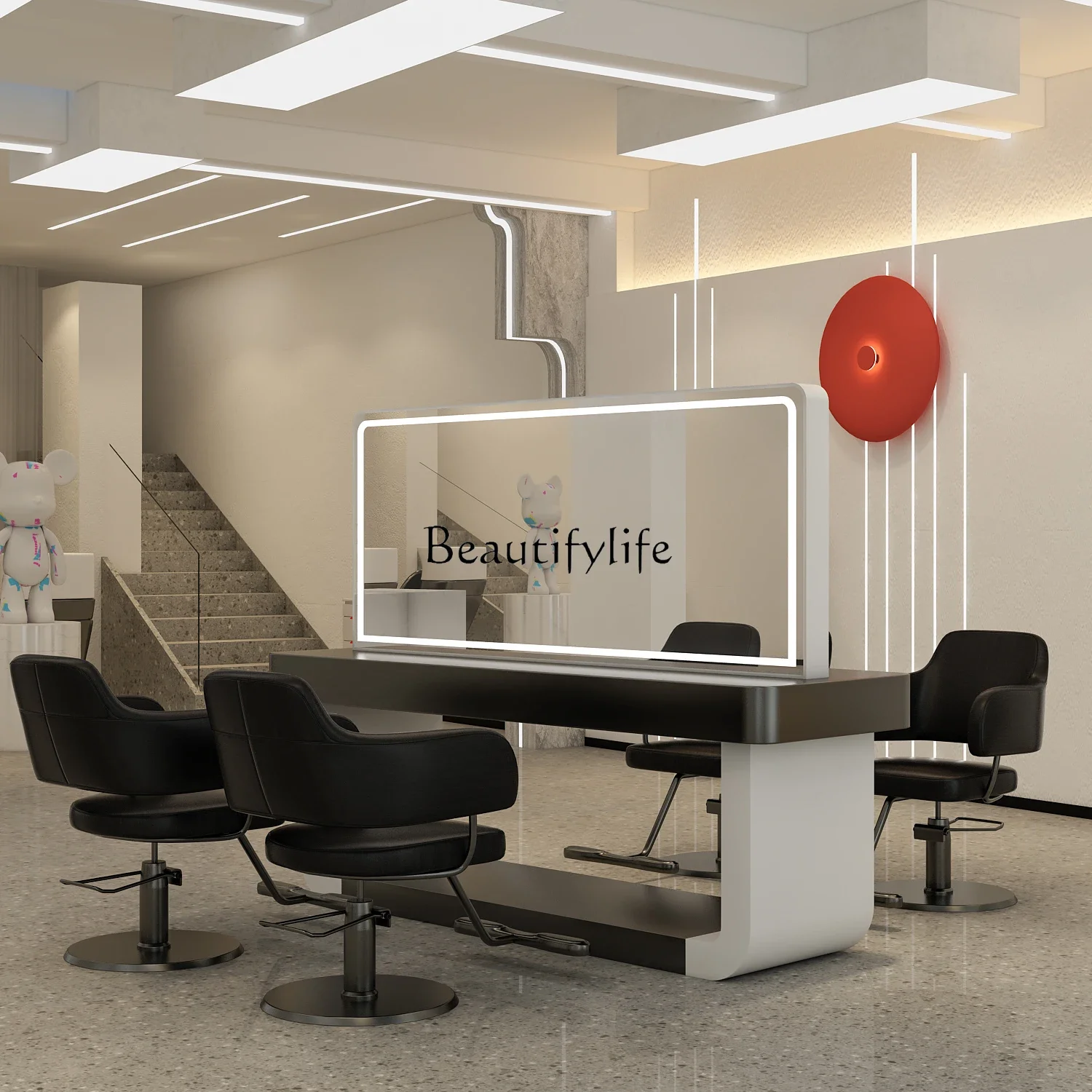Barber Shop Hot Dyeing Dressing Table for Hair Salon Single Double-Sided Mirror with Light Hair Salon Dressing Table
Barber Shop Hot Dyeing Dressing Table for Hair Salon Single Double-Sided Mirror with Light Hair Salon Dressing Table