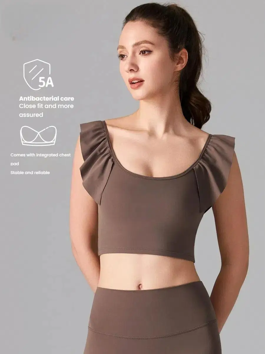 Women's Slim-Fit YogaVest Lace-Up Sports Bra & Short-Sleeve Crop Top with Fixed Cups Workout Outfit for Fitness Running Gym
Women's Slim-Fit YogaVest Lace-Up Sports Bra & Short-Sleeve Crop Top with Fixed Cups Workout Outfit for Fitness Running Gym