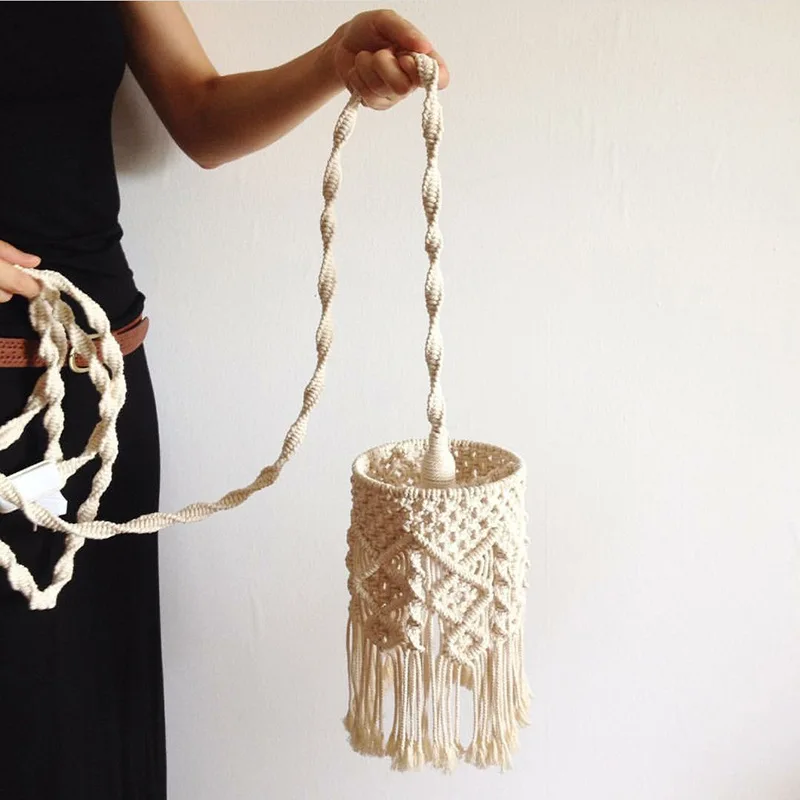 Bohemian Handmade Woven Lampshade Macrame Wall Hanging Lamp Room Coffee Restaurant Decoration Tapestry Lampshade
Bohemian Handmade Woven Lampshade Macrame Wall Hanging Lamp Room Coffee Restaurant Decoration Tapestry Lampshade