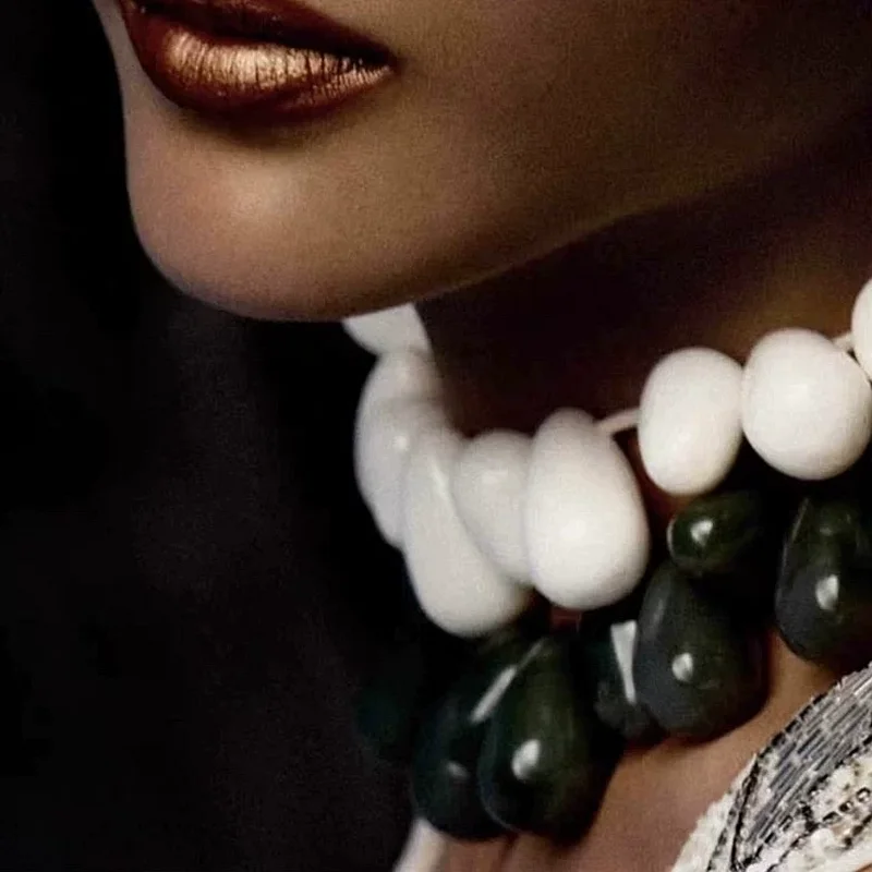 Statement Large Water Drop Acrylic Chunky Choker Necklaces for Women Bohemian Beaded Pendant Necklace Summer Holiday Jewelry 
Statement Large Water Drop Acrylic Chunky Choker Necklaces for Women Bohemian Beaded Pendant Necklace Summer Holiday Jewelry