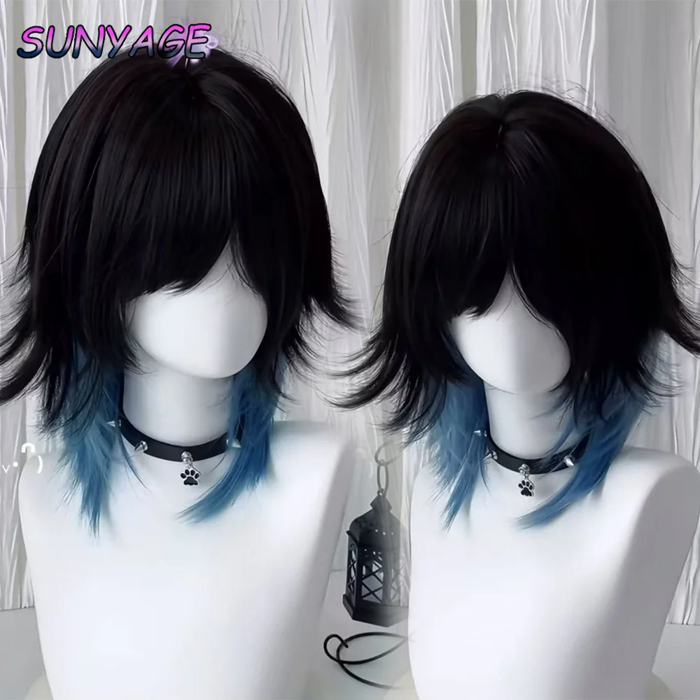 SUNYAGE Synthetic Black And blue Mullet Head Wig Synthetic Straight Fluffy Natural Wolf Tail Hair for Daily Use Party Cosplay
SUNYAGE Synthetic Black And blue Mullet Head Wig Synthetic Straight Fluffy Natural Wolf Tail Hair for Daily Use Party Cosplay