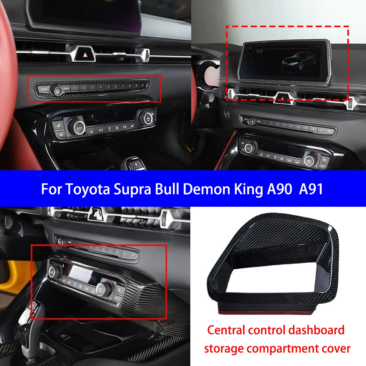 For Toyota Supra Bull Demon King A90A91 Dry Carbon Fiber Air Conditioning Switch/navigation Frame/dashboard Interior Parts
For Toyota Supra Bull Demon King A90A91 Dry Carbon Fiber Air Conditioning Switch/navigation Frame/dashboard Interior Parts