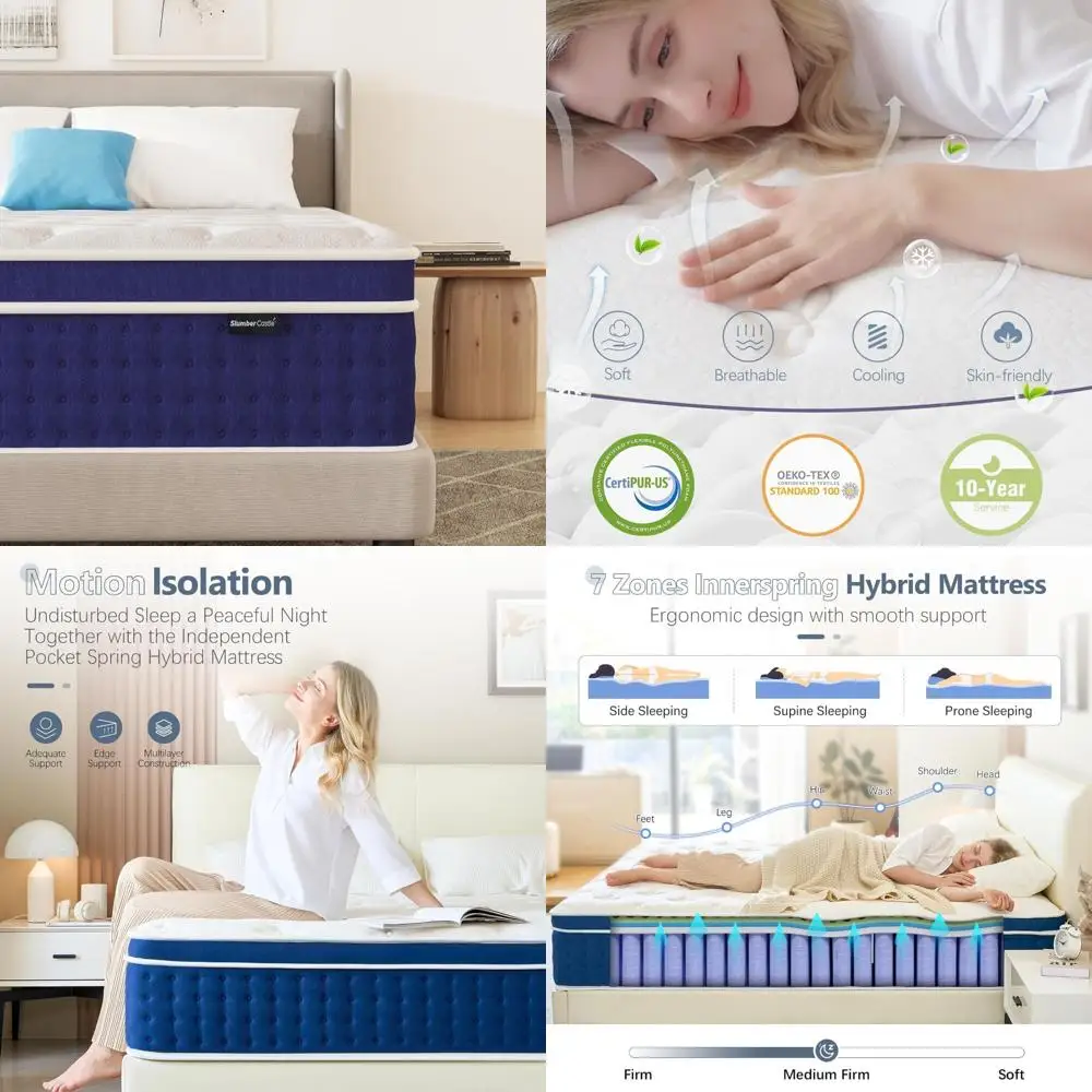 12 Inch Medium Firm Gel Memory Foam Hybrid Queen Mattress with 10 Luxury Layers in a Box
12 Inch Medium Firm Gel Memory Foam Hybrid Queen Mattress with 10 Luxury Layers in a Box