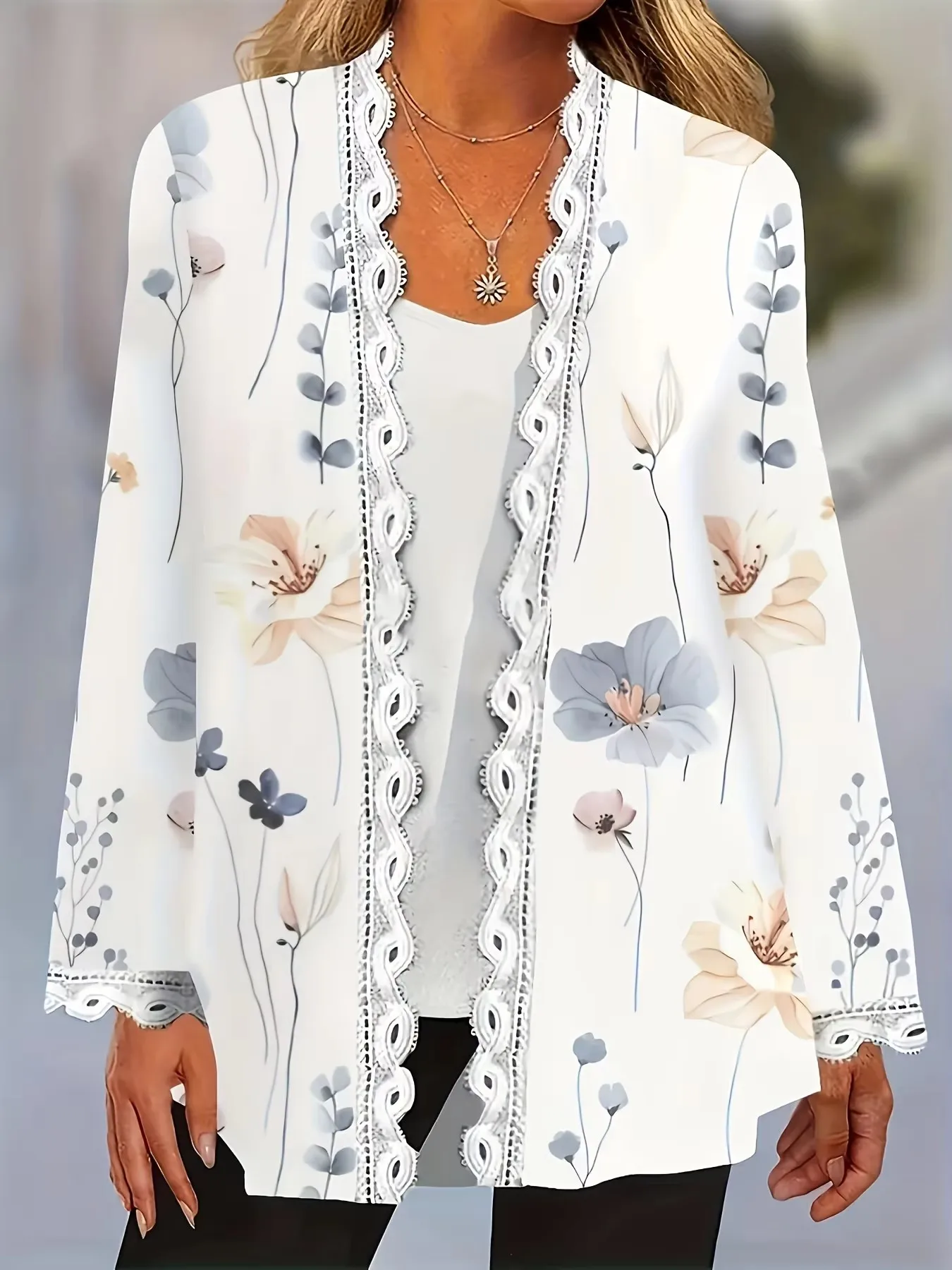 Spring and autumn 2025 oversized long-sleeve cardigan for women, floral pattern, casual, polyester
Spring and autumn 2025 oversized long-sleeve cardigan for women, floral pattern, casual, polyester