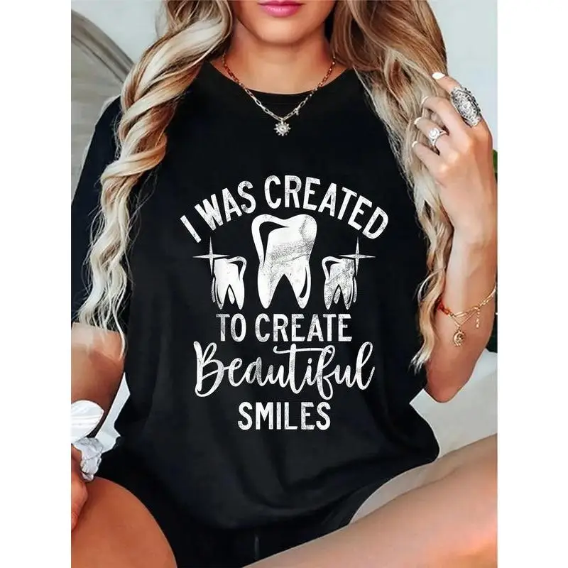 Dentist Gift T-shirt for Women Dental Assistant Slogan Tee Beautiful Smiles Graphic Top
Dentist Gift T-shirt for Women Dental Assistant Slogan Tee Beautiful Smiles Graphic Top