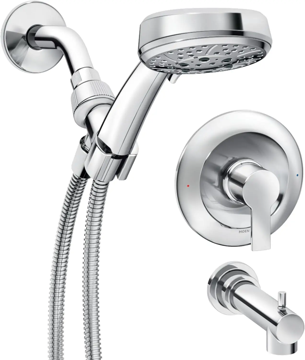 Modern Chrome Single Handle Bathtub and Shower Faucet with Handshower, Lever Handle, Tub Spout & Valve Included
Modern Chrome Single Handle Bathtub and Shower Faucet with Handshower, Lever Handle, Tub Spout & Valve Included