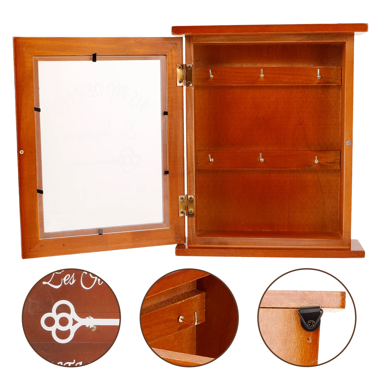 Wall Mounted Cabinet Premium Wood 6 Hooks Brass Knob Key Holder Storage Decorative Wall Decor Retro Solid Wood Key Box
Wall Mounted Cabinet Premium Wood 6 Hooks Brass Knob Key Holder Storage Decorative Wall Decor Retro Solid Wood Key Box