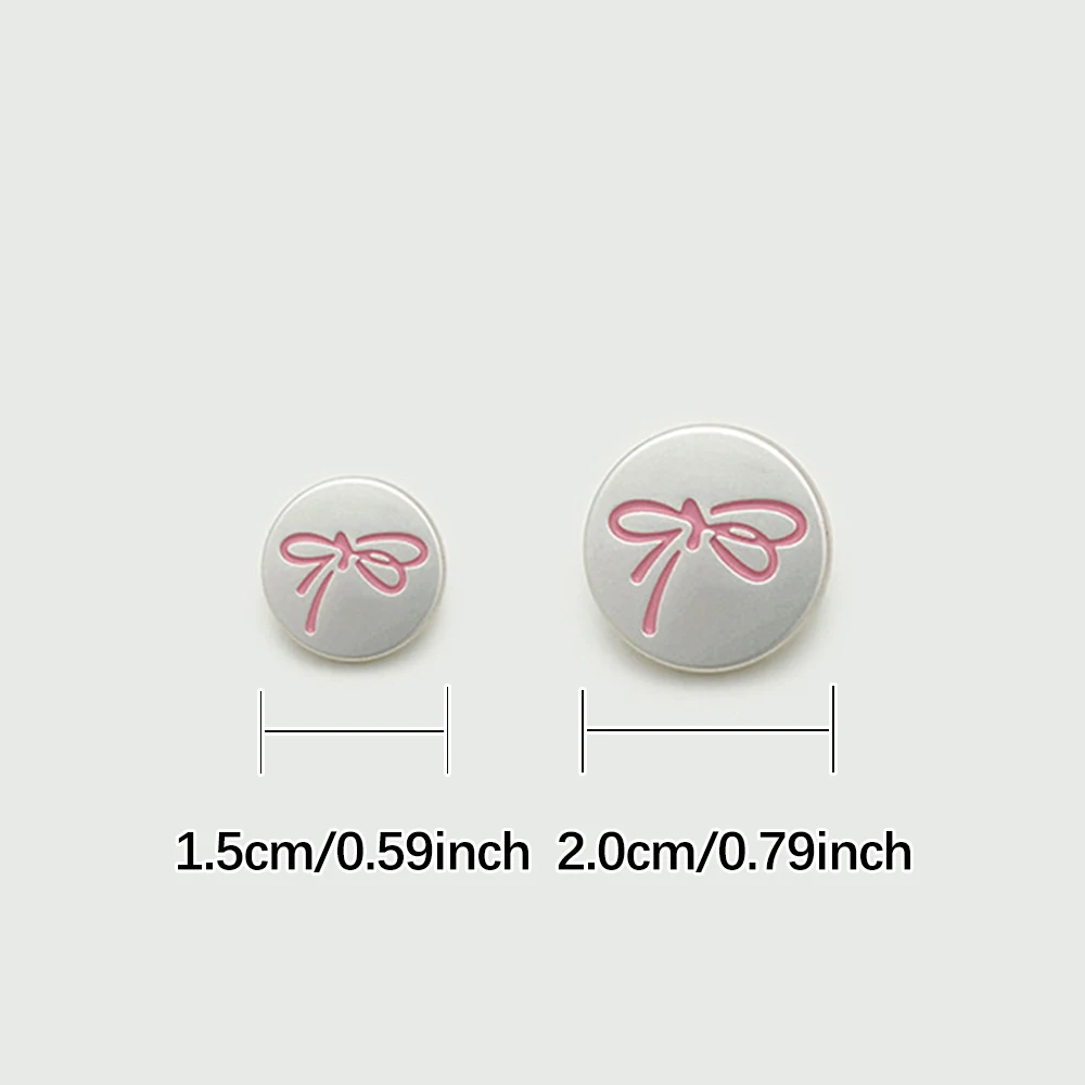10-Pack Bowknot Metal Buttons, Pink White Black 15/20mm Simple Round Sewing Buttons for Blouse Dress, Elegant Clothing Buttons
10-Pack Bowknot Metal Buttons, Pink White Black 15/20mm Simple Round Sewing Buttons for Blouse Dress, Elegant Clothing Buttons