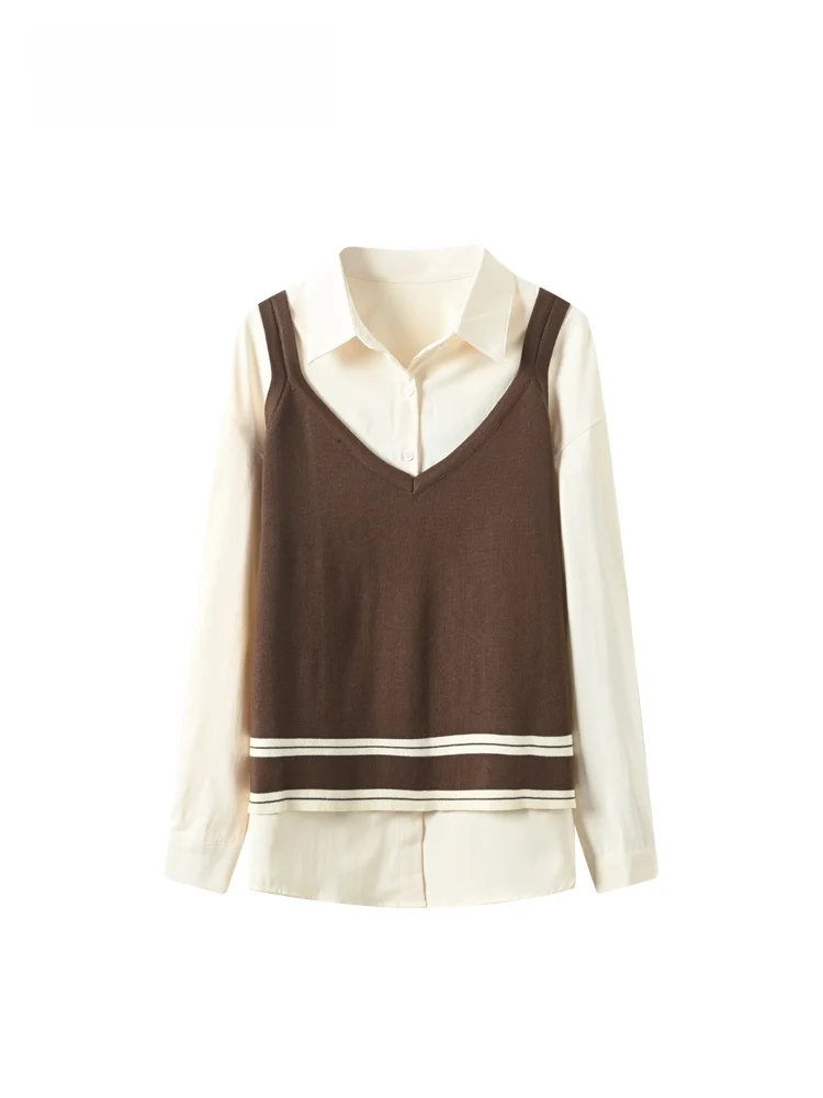 Женская осенняя одежда больших размеров Ne Long Sve irt Faion College Sle Murali Top Quali из полиэфирного волокна
Женская осенняя одежда больших размеров Ne Long Sve irt Faion College Sle Murali Top Quali из полиэфирного волокна