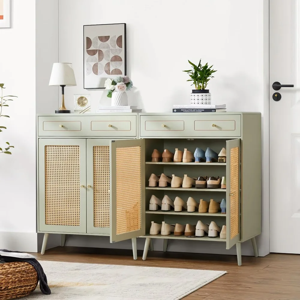 Rattan Shoe Cabinet with Doors & Drawer Set of 2, Shoe Cabinet 4-Tier Shoe Storage Cabinet Adjustable Shelves Farmhouse Freestan
Rattan Shoe Cabinet with Doors & Drawer Set of 2, Shoe Cabinet 4-Tier Shoe Storage Cabinet Adjustable Shelves Farmhouse Freestan