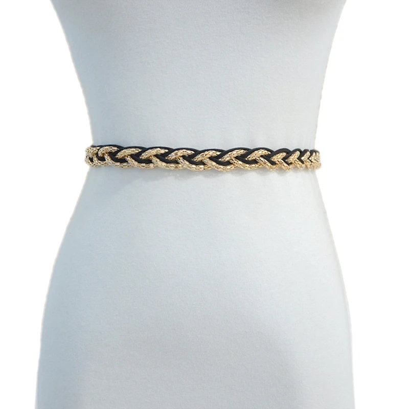 Women Summer Ladies Fashion Sweet Metal Chain Braided Thin Waist Chain Dress Decoration Belts For Women Luxury Designer Brand
Women Summer Ladies Fashion Sweet Metal Chain Braided Thin Waist Chain Dress Decoration Belts For Women Luxury Designer Brand