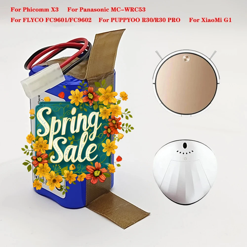 New 4S1P 14.4V 2800mAh Li-ion Battery Pack,For XIAOMI MIJIA Mi Robot Vacuum-Mop Essential G1 MJSTG1, SKV4136GL H18650CH R30 R35
New 4S1P 14.4V 2800mAh Li-ion Battery Pack,For XIAOMI MIJIA Mi Robot Vacuum-Mop Essential G1 MJSTG1, SKV4136GL H18650CH R30 R35