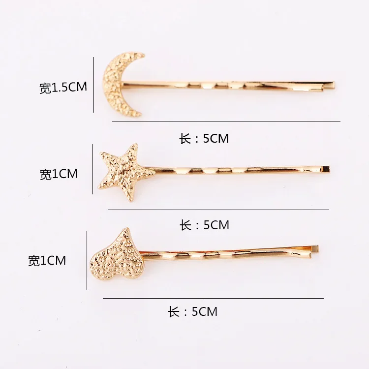 Simple Metal Matte Star Moon Heart Gold Bar Clip for Girl Side Bangs Hair Clasp Hair Accessory Sturdy
Simple Metal Matte Star Moon Heart Gold Bar Clip for Girl Side Bangs Hair Clasp Hair Accessory Sturdy