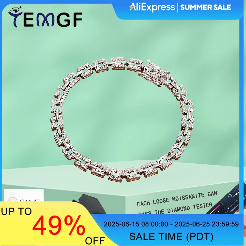 TEMGF Full 1mm Moissanite/Zircon Bracelet 100% S925 Sterling Silver Chain for Women Men Party Fashion Fine Jewelry Gifts
TEMGF Full 1mm Moissanite/Zircon Bracelet 100% S925 Sterling Silver Chain for Women Men Party Fashion Fine Jewelry Gifts