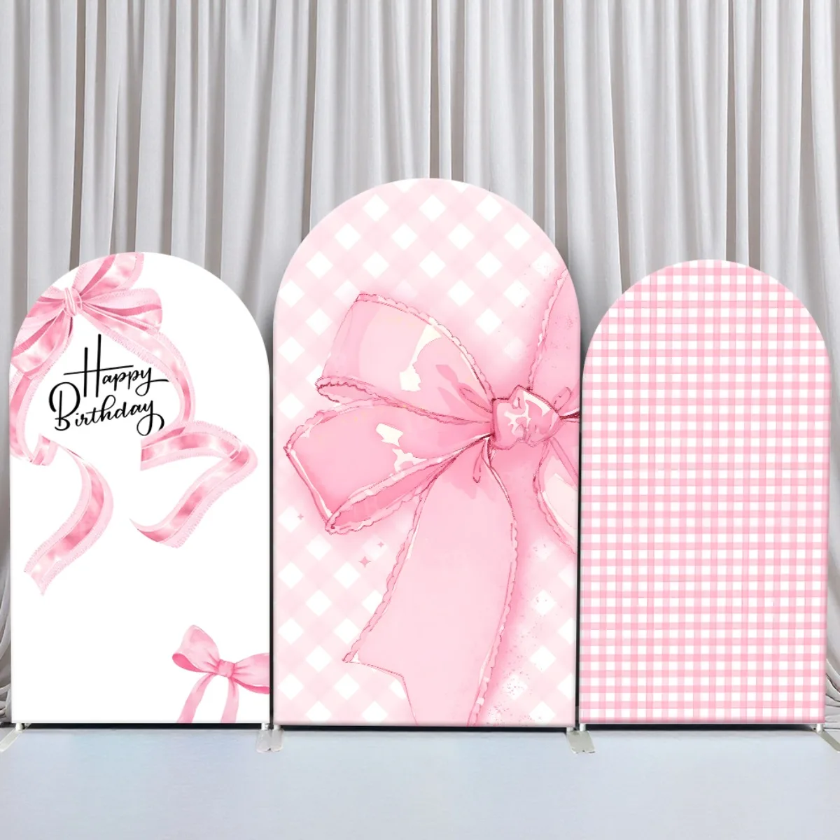 TB Pink Gingham and Bow Grid Arch Backdrop Cover for Girl Birthday Party Baby Shower Fabric Elastic Photography Decoration
TB Pink Gingham and Bow Grid Arch Backdrop Cover for Girl Birthday Party Baby Shower Fabric Elastic Photography Decoration