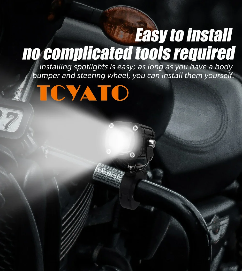 TCYATO 12V-85V LED headlights, suitable for sports street motorcycles and cars, 4-color flashing IP68 level headlights
TCYATO 12V-85V LED headlights, suitable for sports street motorcycles and cars, 4-color flashing IP68 level headlights
