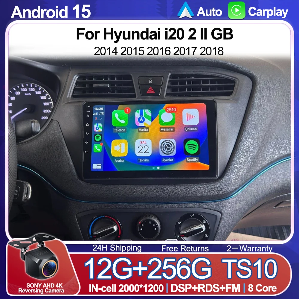 Android 15 Car Radio For Hyundai i20 2 II GB 2014 2015 2016 2017 2018 Auto Carplay 5G WIFI Multimedia Player Video GPS Navigatio
Android 15 Car Radio For Hyundai i20 2 II GB 2014 2015 2016 2017 2018 Auto Carplay 5G WIFI Multimedia Player Video GPS Navigatio
