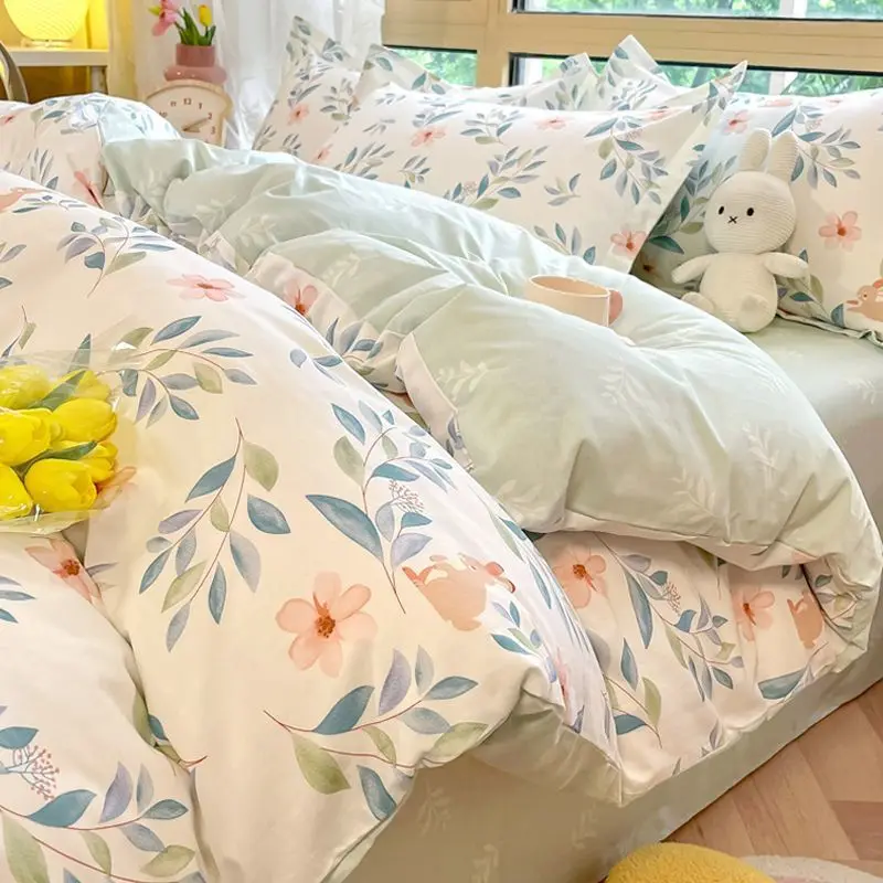 Korean Style Bedding Set Floral Ins Double Queen Size Bed Flat Sheet Duvet Cover Set Pillowcase No Filler Soft Bed Linens
Korean Style Bedding Set Floral Ins Double Queen Size Bed Flat Sheet Duvet Cover Set Pillowcase No Filler Soft Bed Linens