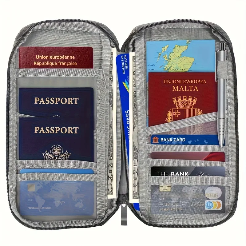 Travel Passport Holder Multi-Functional Wallet-Style Travel Document Holder Men's Women's Style Passport Wallet Organizer Bag
Travel Passport Holder Multi-Functional Wallet-Style Travel Document Holder Men's Women's Style Passport Wallet Organizer Bag
