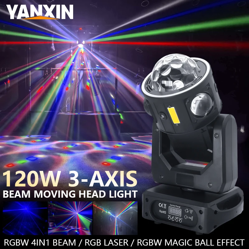 5-in-1 LED Moving Head Light RGBW Beam Laser Strobe Magic Ball DMX512 Sound Activated Stage Lighting Bar KTV Party Wedding Disco
5-in-1 LED Moving Head Light RGBW Beam Laser Strobe Magic Ball DMX512 Sound Activated Stage Lighting Bar KTV Party Wedding Disco
