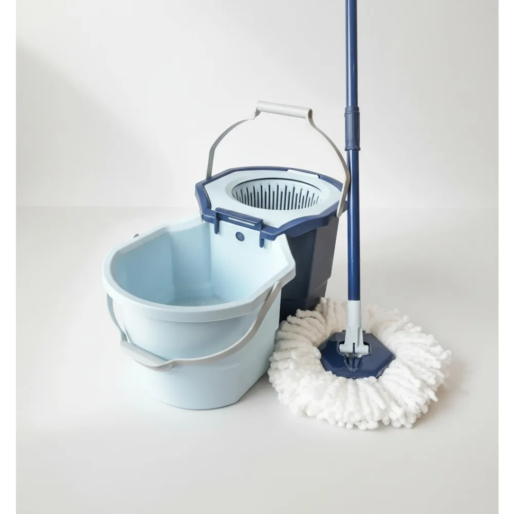 2-Bucket Spin Mop System with Microfiber Head, Easy Wringing & Splash Guard for Home Cleaning
2-Bucket Spin Mop System with Microfiber Head, Easy Wringing & Splash Guard for Home Cleaning