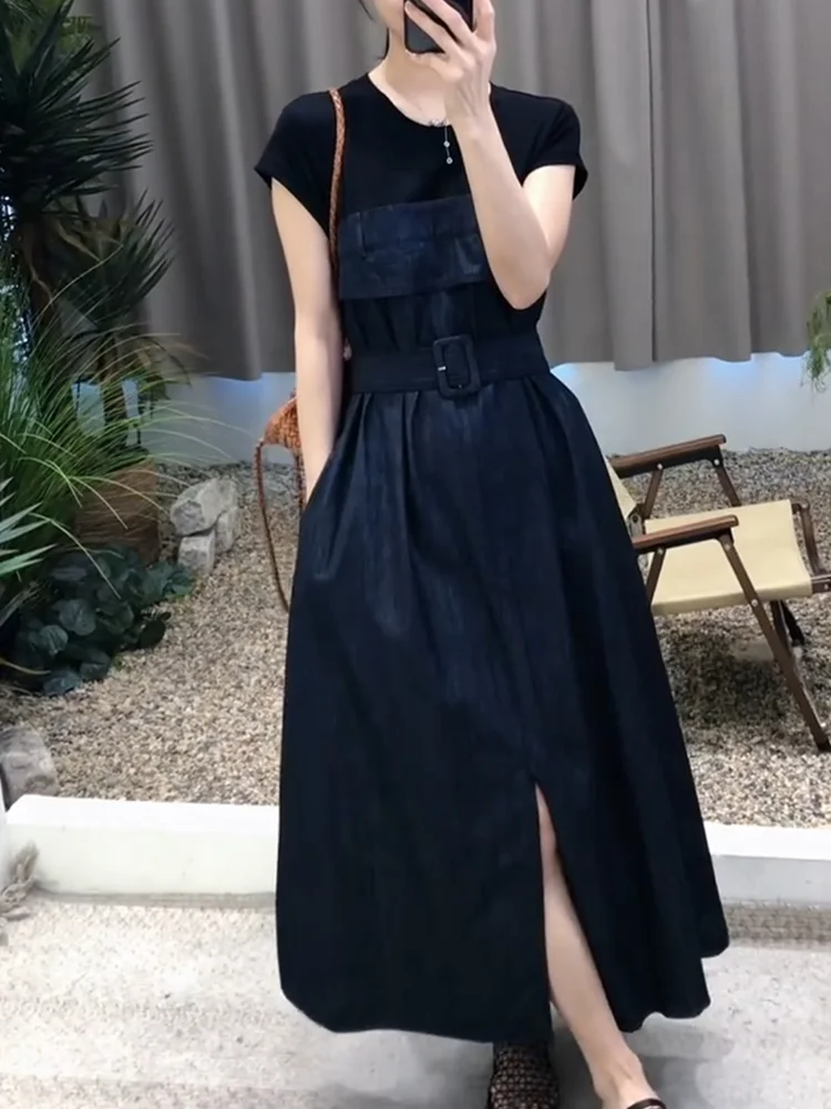 Винтажная джинсовая юбка-миди в стиле пэчворк для женщин, модная, универсальная, в корейском стиле, для повседневной носки или офиса, с круглым вырезом.
Винтажная джинсовая юбка-миди в стиле пэчворк для женщин, модная, универсальная, в корейском стиле, для повседневной носки или офиса, с круглым вырезом.